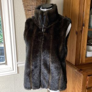Giacca Faux Fur Reversible Winter Vest Women’s Medium EUC